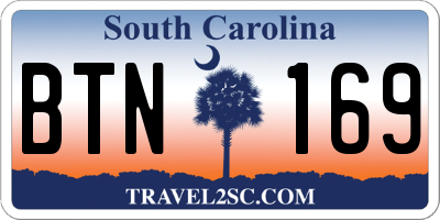 SC license plate BTN169