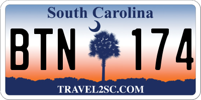 SC license plate BTN174