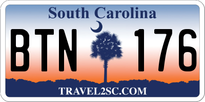 SC license plate BTN176
