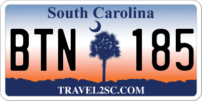 SC license plate BTN185