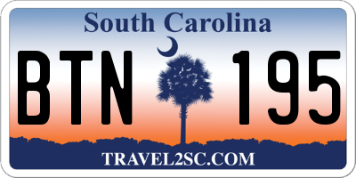 SC license plate BTN195