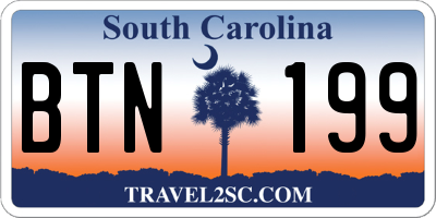 SC license plate BTN199