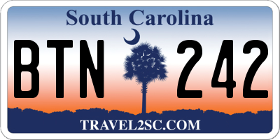 SC license plate BTN242