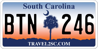 SC license plate BTN246