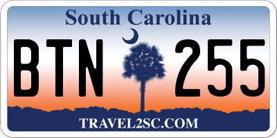 SC license plate BTN255
