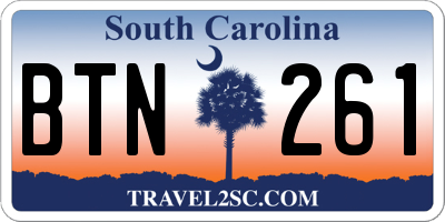 SC license plate BTN261