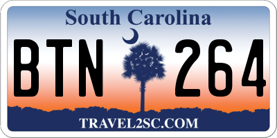 SC license plate BTN264