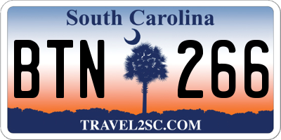 SC license plate BTN266
