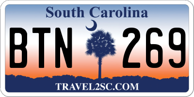 SC license plate BTN269