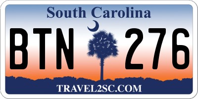 SC license plate BTN276