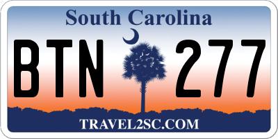 SC license plate BTN277