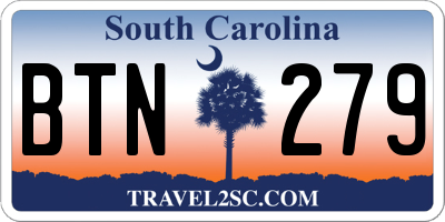 SC license plate BTN279