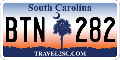 SC license plate BTN282