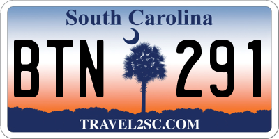 SC license plate BTN291