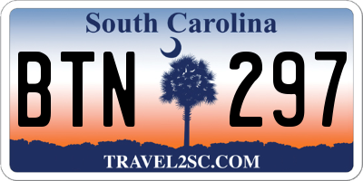 SC license plate BTN297