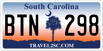 SC license plate BTN298