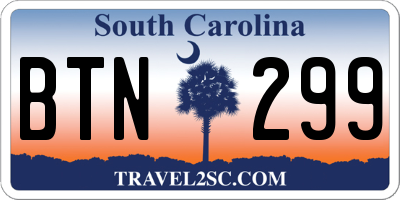 SC license plate BTN299