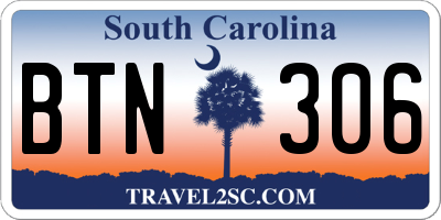 SC license plate BTN306