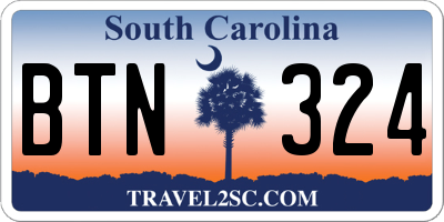 SC license plate BTN324