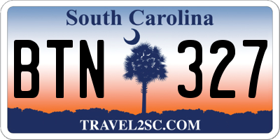 SC license plate BTN327