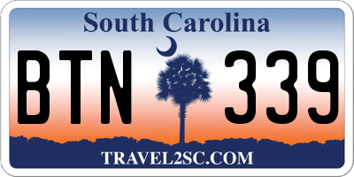 SC license plate BTN339