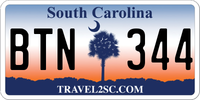 SC license plate BTN344