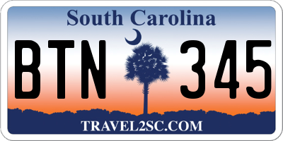 SC license plate BTN345