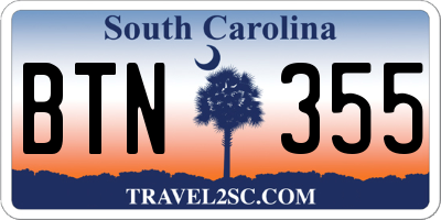 SC license plate BTN355