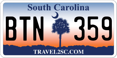 SC license plate BTN359