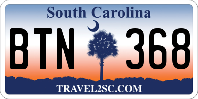SC license plate BTN368