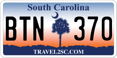 SC license plate BTN370