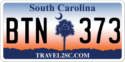 SC license plate BTN373