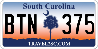 SC license plate BTN375