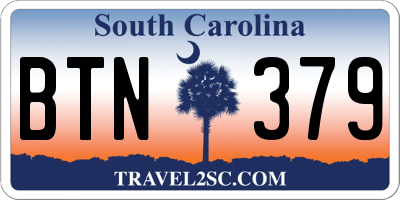 SC license plate BTN379