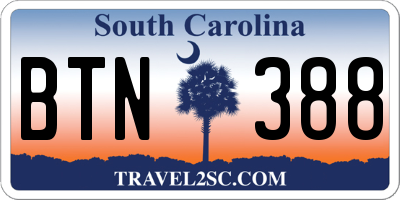 SC license plate BTN388
