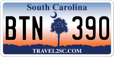 SC license plate BTN390