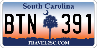 SC license plate BTN391