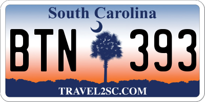 SC license plate BTN393