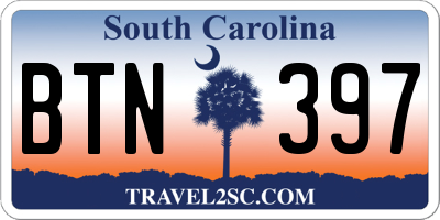 SC license plate BTN397