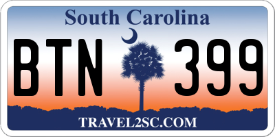 SC license plate BTN399