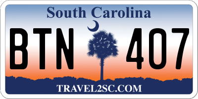 SC license plate BTN407
