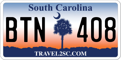 SC license plate BTN408