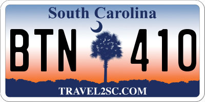 SC license plate BTN410