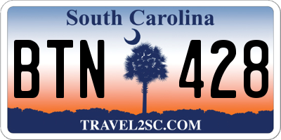 SC license plate BTN428