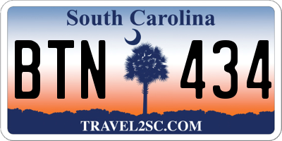 SC license plate BTN434