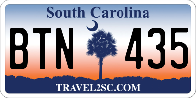 SC license plate BTN435