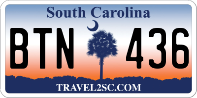 SC license plate BTN436