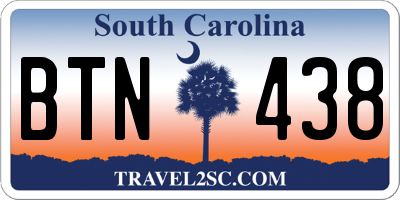 SC license plate BTN438