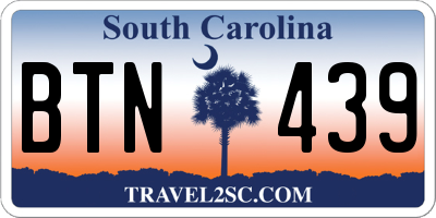 SC license plate BTN439