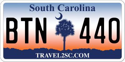 SC license plate BTN440